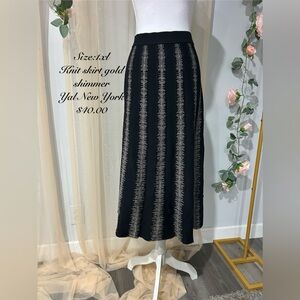 Black and Gold Shimmer Maxi Skirt